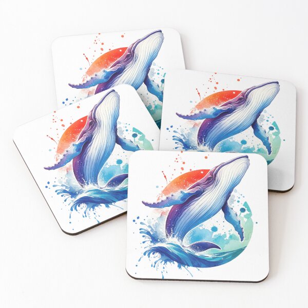 Item preview, Graceful Whale Breacing the Water Watercolor Style designed and sold by InsanseCreation.