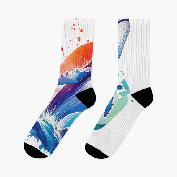 Item preview, Graceful Whale Breacing the Water Watercolor Style designed and sold by InsanseCreation.