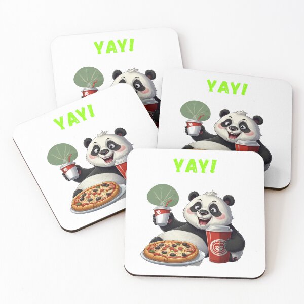 Item preview, A Panda with pizza and coffee designed and sold by Zha-Zha Designs.
