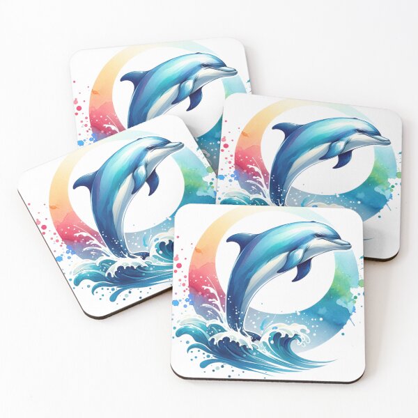 Item preview, Leaping Dolphin Ocean Watercolor Style designed and sold by InsanseCreation.