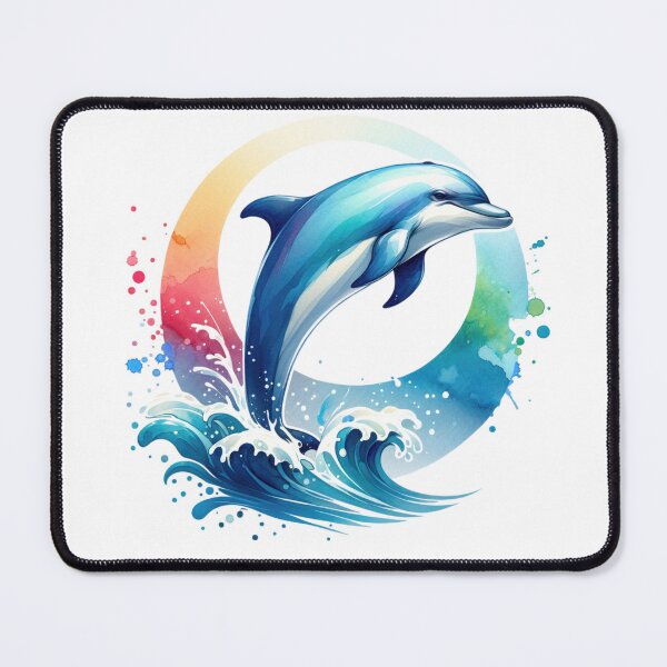 Item preview, Leaping Dolphin Ocean Watercolor Style designed and sold by InsanseCreation.