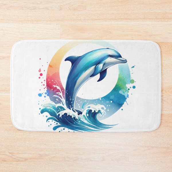 Item preview, Leaping Dolphin Ocean Watercolor Style designed and sold by InsanseCreation.