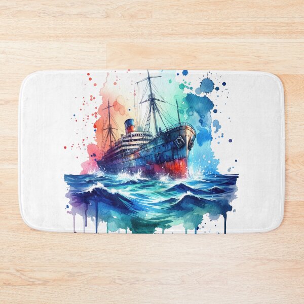 Item preview, Massive Ship on the Ocean Watercolor Style designed and sold by InsanseCreation.