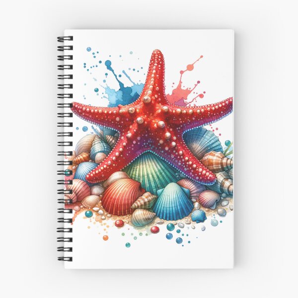 Item preview, Resting Starfish on a bed of Seashells Watercolor Style designed and sold by InsanseCreation.