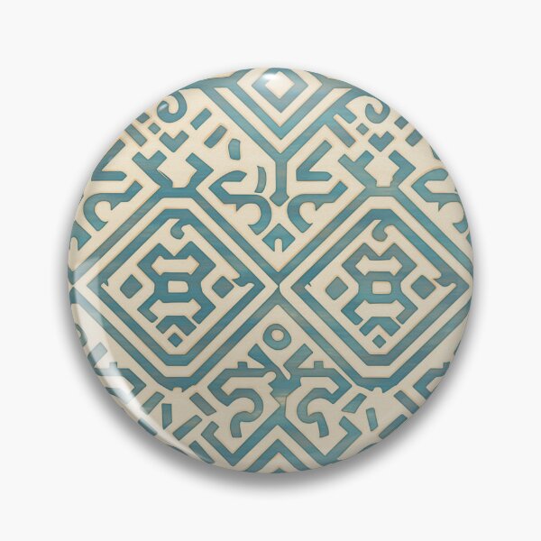 Item preview, White & Turquoise Greek Key Motif | Seamless designed and sold by Unrooted.