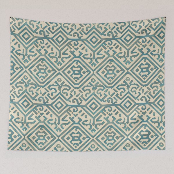 Item preview, White & Turquoise Greek Key Motif | Seamless designed and sold by Unrooted.