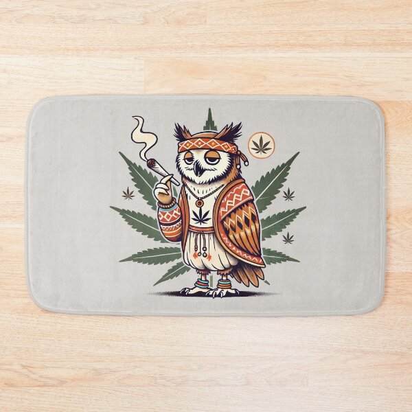 Item preview, Chill Hippie Owl - Bohemian Vibes with Cannabis Art designed and sold by EsoKafi Design.