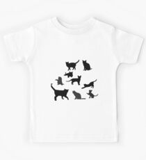 Black and White and Black Cats Kids Tee
