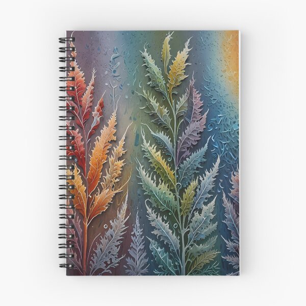 Item preview, Hermosas hojas de plantas con plumas de cristal de hielo multicolor. designed and sold by FocusedArt.