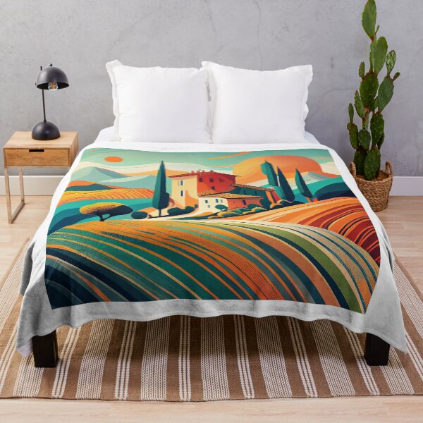 Item preview, Italy Vintage Tuscany Landscape - Retro travel poster in minimal design and Bauhaus style designed and sold by pod24.