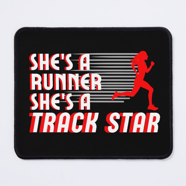 Item preview, She's a Runner She's a Track Star | Girls Track Field Cross Country | Red & Black designed and sold by GraysonPrints.