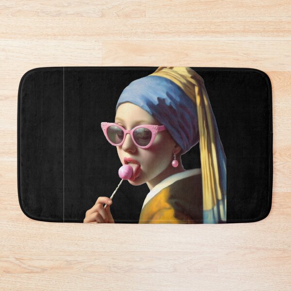 Item preview, Girl with Pearl Earring and Lollipop Vermeer art parody designed and sold by ArtUnova.
