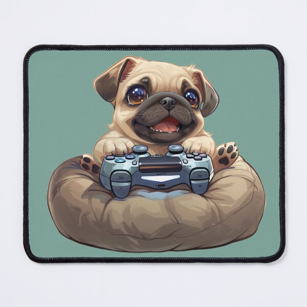 Item preview, Pug Playing PlayStation designed and sold by GiftsofAsili.