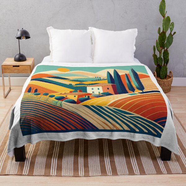Item preview, Italy Retro Tuscany Landscape - Vintage Travel Poster in Minimal Bauhaus Style Design designed and sold by pod24.