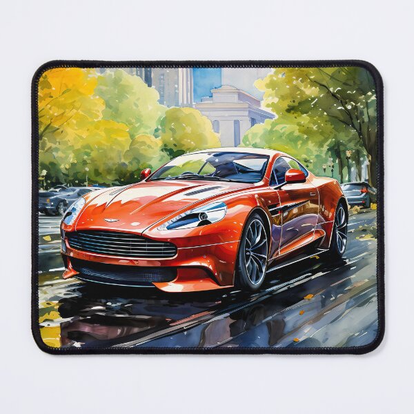 Item preview, Watercolor Orange Aston Martin DB9 In New York City designed and sold by RevUpDesign.