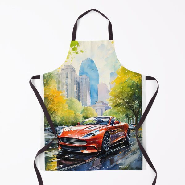 Item preview, Watercolor Orange Aston Martin DB9 In New York City designed and sold by RevUpDesign.