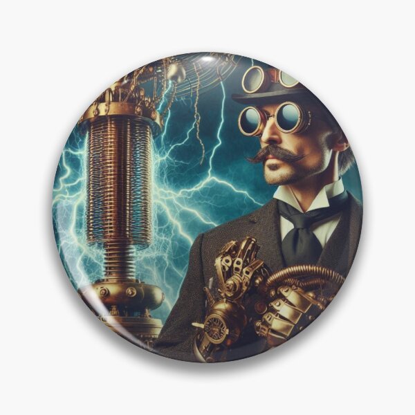 Item preview, Steampunk nikola tesla designed and sold by sevenmountains.