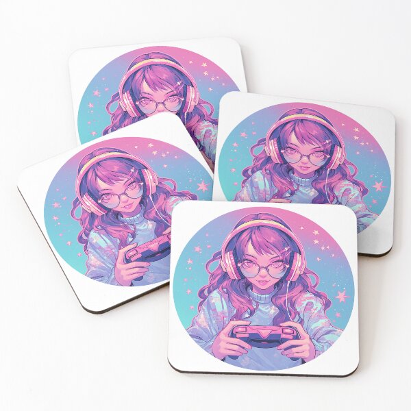 Item preview, Anime Gamer Girl in Pink and Turquoise designed and sold by Christian Weiss.