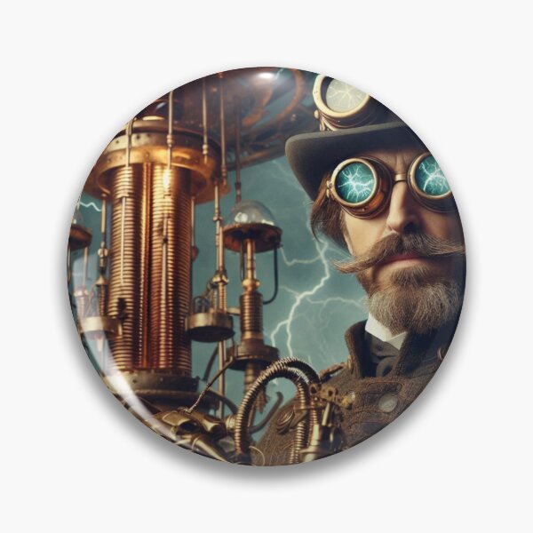 Item preview, Steampunk nikola tesla designed and sold by sevenmountains.