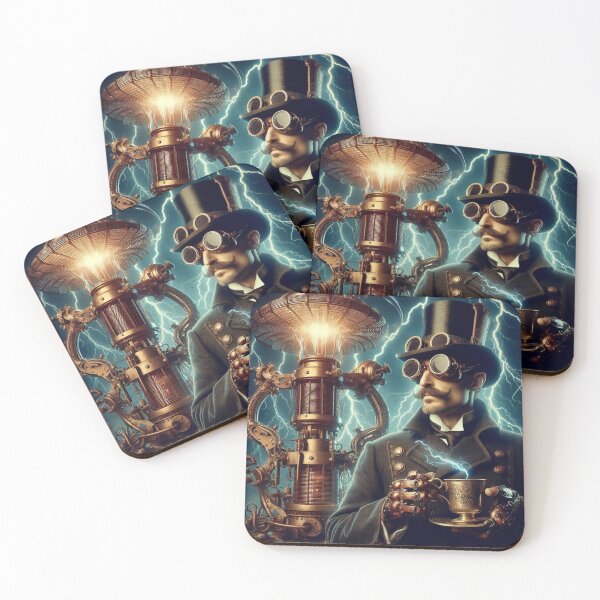 Item preview, Steampunk nikola tesla designed and sold by sevenmountains.