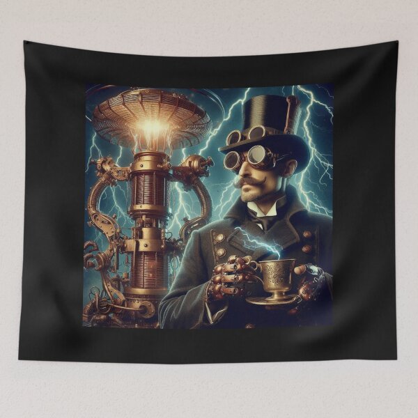Item preview, Steampunk nikola tesla designed and sold by sevenmountains.
