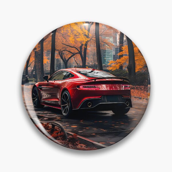 Item preview, Red Aston Martin DBS In Autumn Park designed and sold by RevUpDesign.