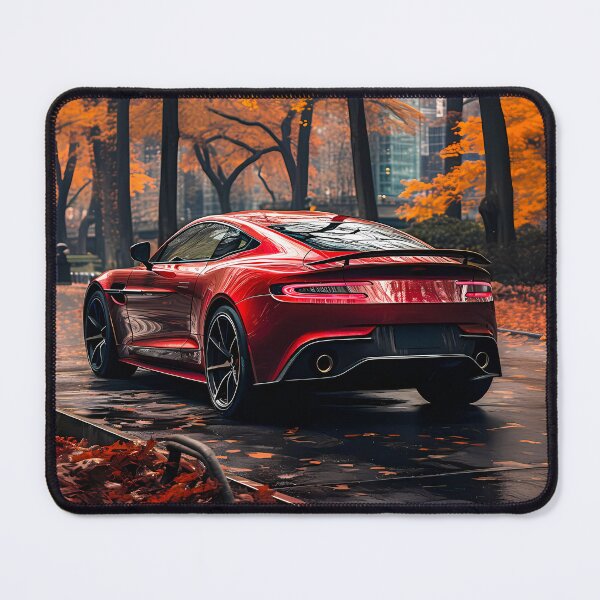 Item preview, Red Aston Martin DBS In Autumn Park designed and sold by RevUpDesign.