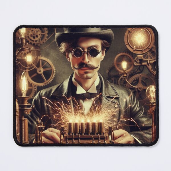 Item preview, Steampunk nikola tesla designed and sold by sevenmountains.