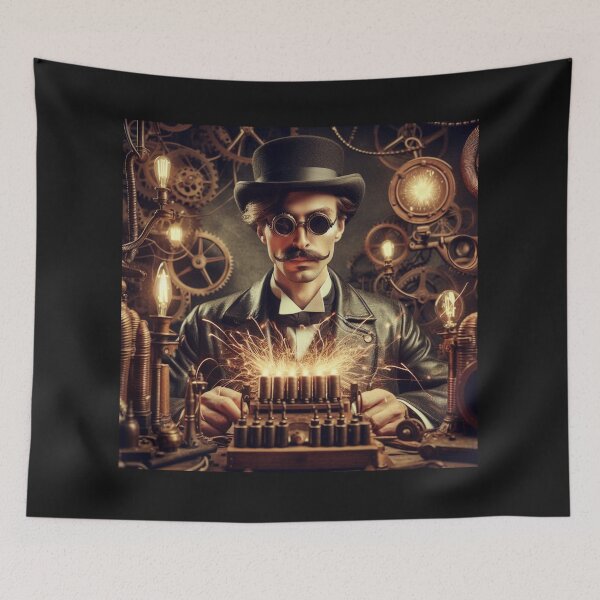 Item preview,  Steampunk nikola tesla designed and sold by sevenmountains.