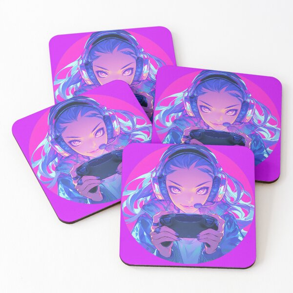 Item preview, Gamer Girl Anime in Pink and Blue designed and sold by Christian Weiss.
