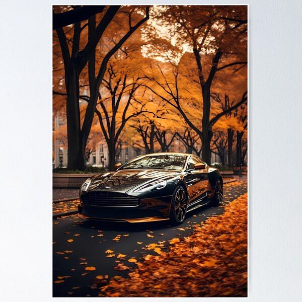 Item preview, Black Aston Martin DBS In Autumn Park  designed and sold by RevUpDesign.