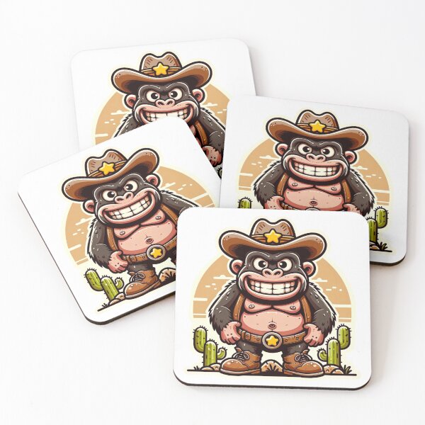 Item preview, Cowboy Gorilla: Wild West Adventure Sticker designed and sold by DDDesigns24.
