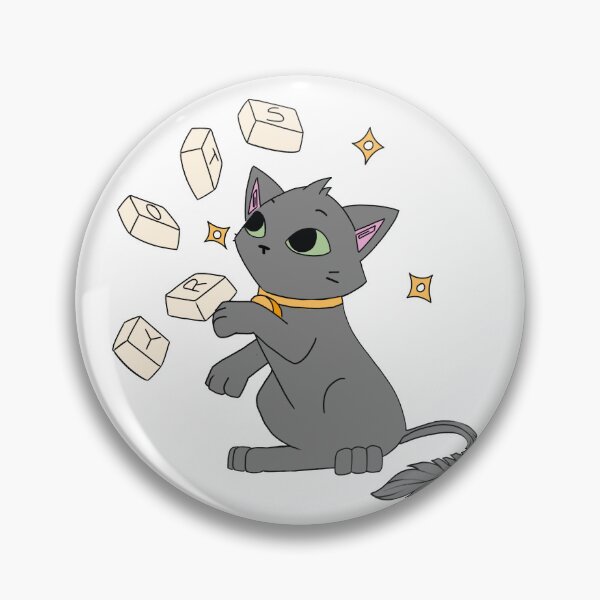 Item preview, Cat Playing with Keycaps designed and sold by StoryForge.