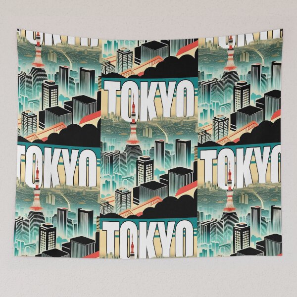 Item preview, Tokyo Skyline Illustration Travel Art designed and sold by jessephotoart.