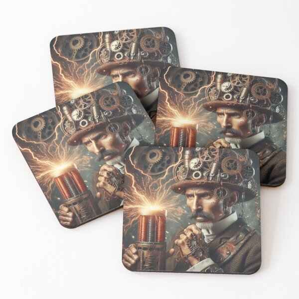 Item preview, Steampunk nikola tesla designed and sold by sevenmountains.