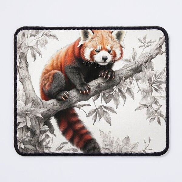 Item preview, Black and white Red Panda pencil drawing designed and sold by Pencil-Art.