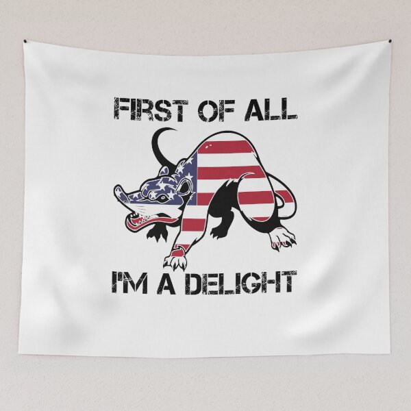 Item preview, First Of All I'm A Delight, Sarcastic Self Love, Possum Lover, ABA Therapist, Mental Health, RBT, AAC designed and sold by behindthefacts.