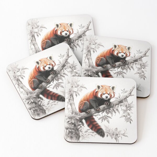 Item preview, Black and white Red Panda pencil drawing designed and sold by Pencil-Art.