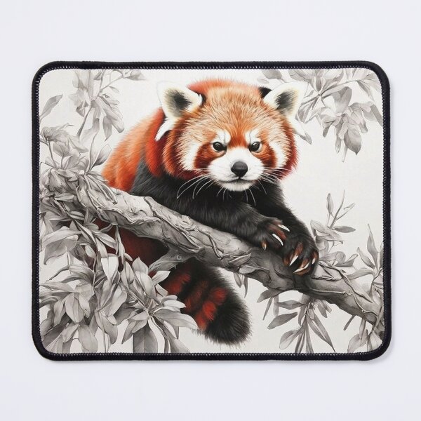 Item preview, Black and white Red Panda pencil drawing designed and sold by Pencil-Art.