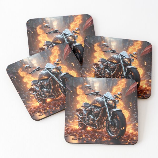 Item preview, Flames around the motorcycle designed and sold by Marcu Ioachim.