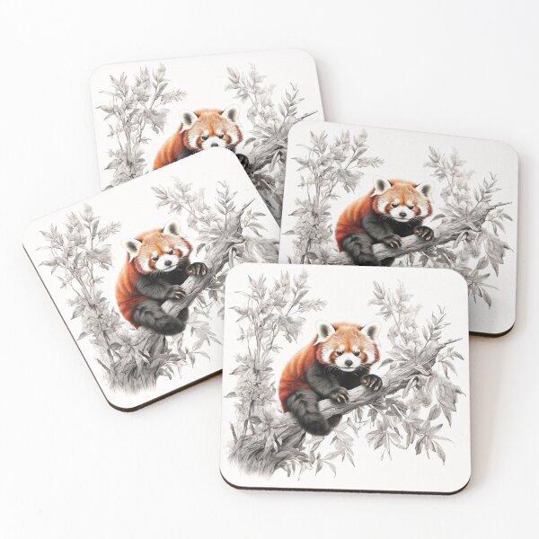 Item preview, Black and white Red Panda pencil drawing designed and sold by Pencil-Art.