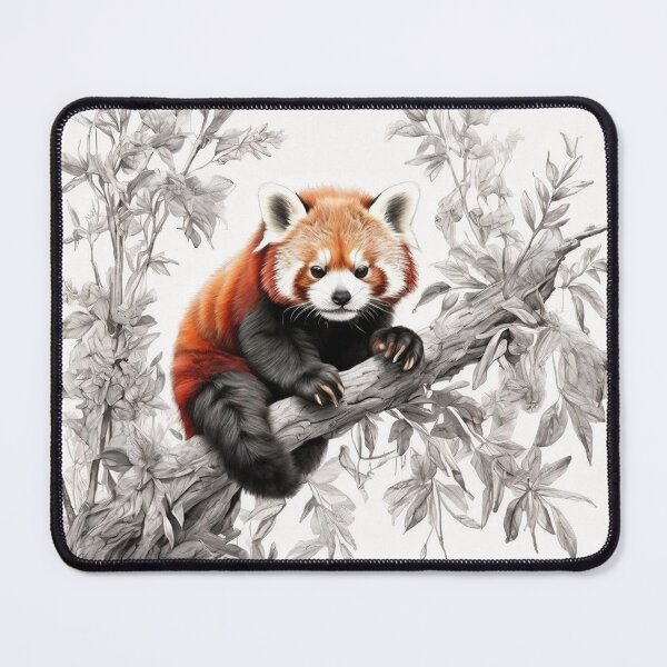 Item preview, Black and white Red Panda pencil drawing designed and sold by Pencil-Art.