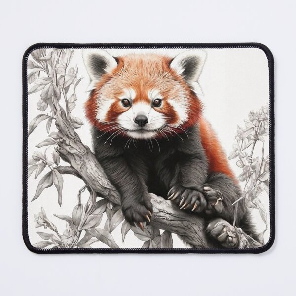 Item preview, Black and white Red Panda pencil drawing designed and sold by Pencil-Art.