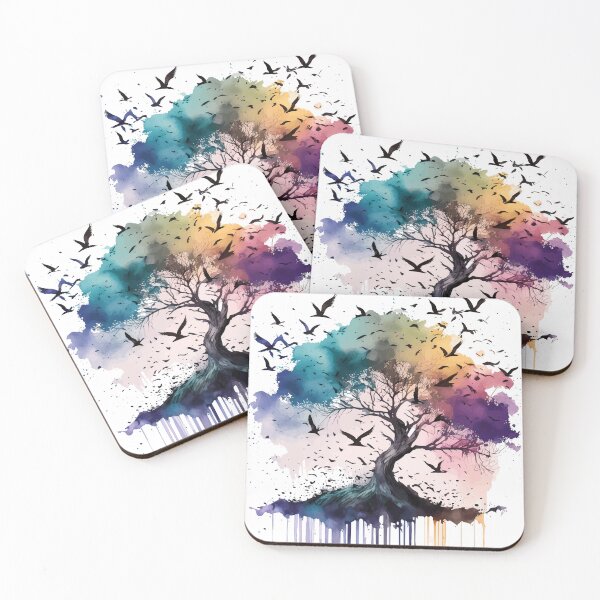 Item preview, Grunge Watercolor Tree of Life With Paint Drips and Splatters designed and sold by StephanieWard.