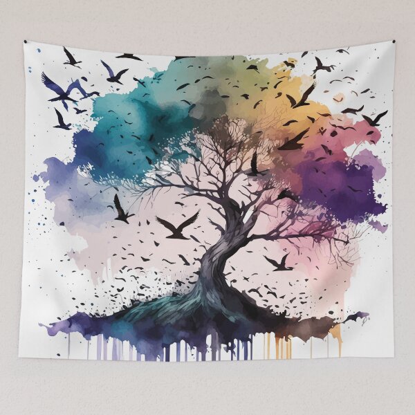 Item preview, Grunge Watercolor Tree of Life With Paint Drips and Splatters designed and sold by StephanieWard.