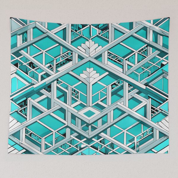Item preview, Trellis Turquoise and white patterns designed and sold by BlackCatspet1.