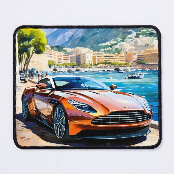 Item preview, Gold Aston Martin DB11 In French Riviera, Mountains and Boats designed and sold by RevUpDesign.