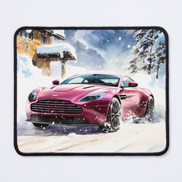 Item preview, Pink Aston Martin DBS In Snow Village And Mountains designed and sold by RevUpDesign.