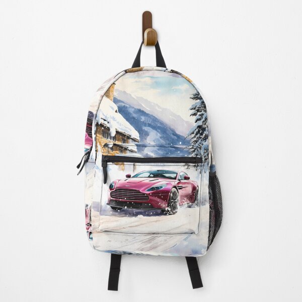 Item preview, Pink Aston Martin DBS In Snow Village And Mountains designed and sold by RevUpDesign.