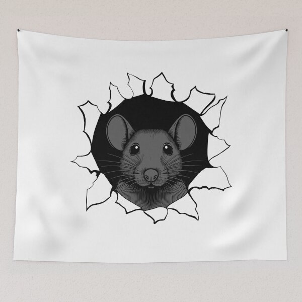Item preview, Rat looks out of a hole designed and sold by hhh-art.